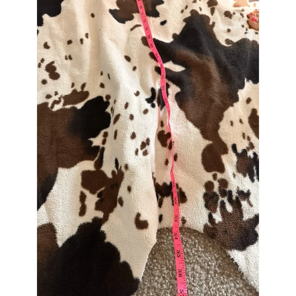 Faux Cowhide Area Rug Brown White Animal Print Rustic Western Decor 54x46